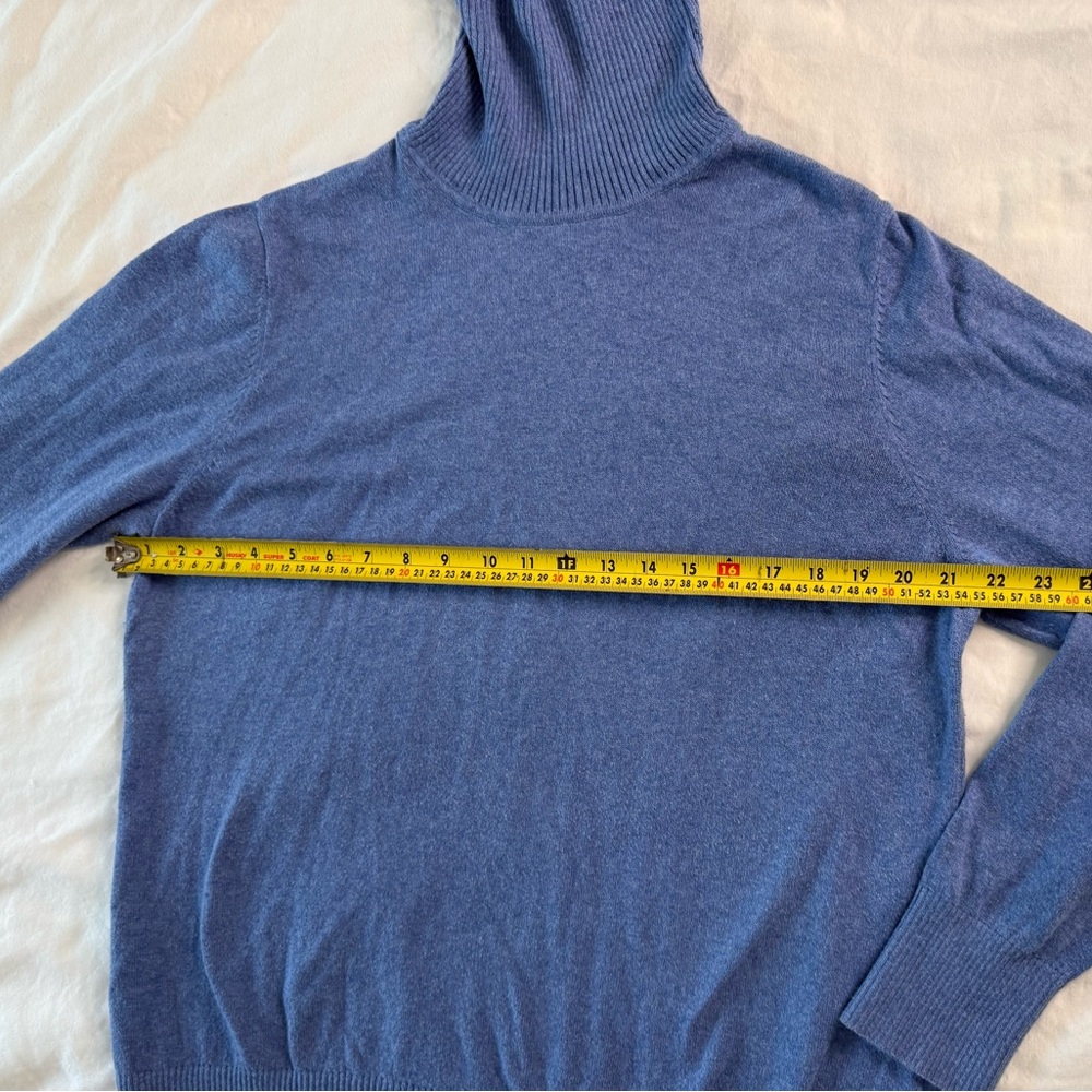 L.L.Bean Cotton Cashmere Turtleneck Sweater Blue Plus Size IX 1X - Picture 7 of 13